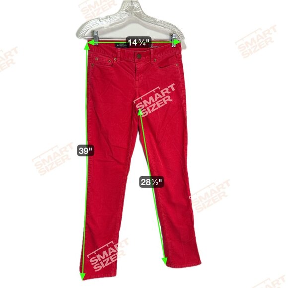 J.Crew Womens Red Matchstick Corduroy Pants Size 26 Timeless Comfort Classic - Picture 3 of 9